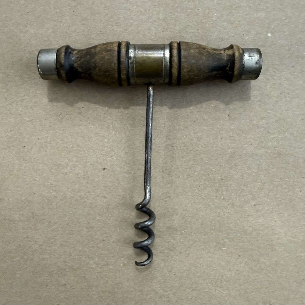 Antique Wood & Metal CORKSCREW